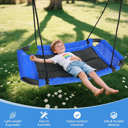 38" Rectangle Tree Swing – Indoor/Outdoor Swing for Kids, Adjustable Ropes