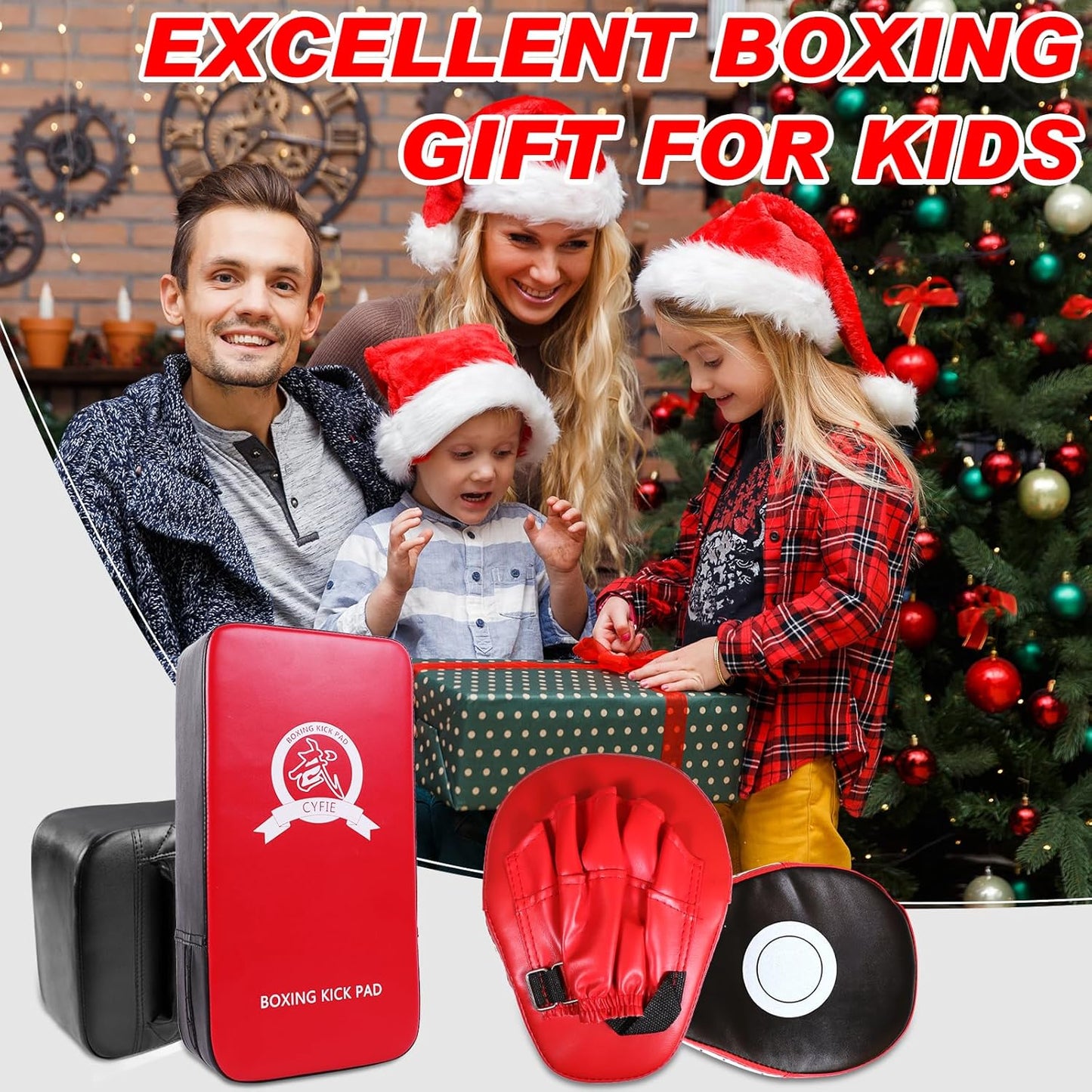 2-in-1 Boxing Pads & Mitts Set – Red Punching Pads & Mitts for Adults & Youth