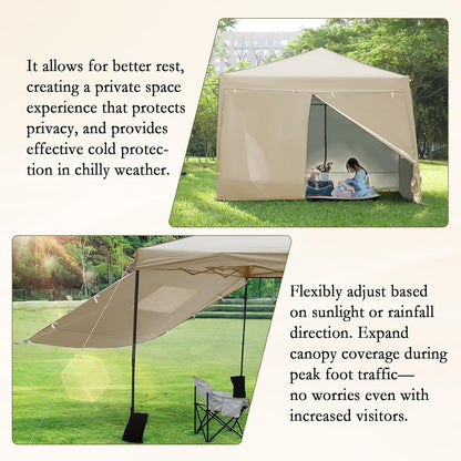 New Upgraded 10x10 FT Pop-Up Canopy Tent with 4 Sidewalls – 30% More Wind-Resistant, Reinforced Frame