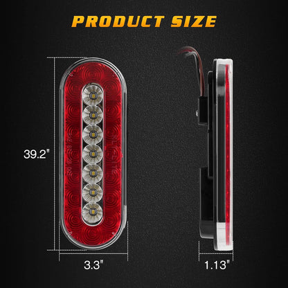 2PCS LED Trailer Lights – 6" Waterproof Brake & Turn Lights