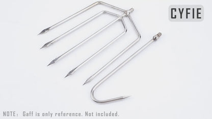 Retractable Fishing Gaff – Stainless Steel Flounder & Frog Gig, Telescopic Pole with 8mm Screw, Harpoon Hook Compatible