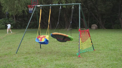 7-in-1 Kids Swing Set for Backyard & Playground