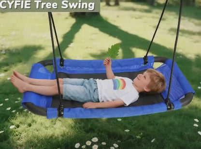 38" Rectangle Tree Swing – Indoor/Outdoor Swing for Kids, Adjustable Ropes